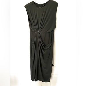 White House black market olive dress worn once. Size medium.